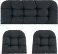 Wicker Chair Cushions 3-Piece Waterproof Tufted Set - Patio Comfort