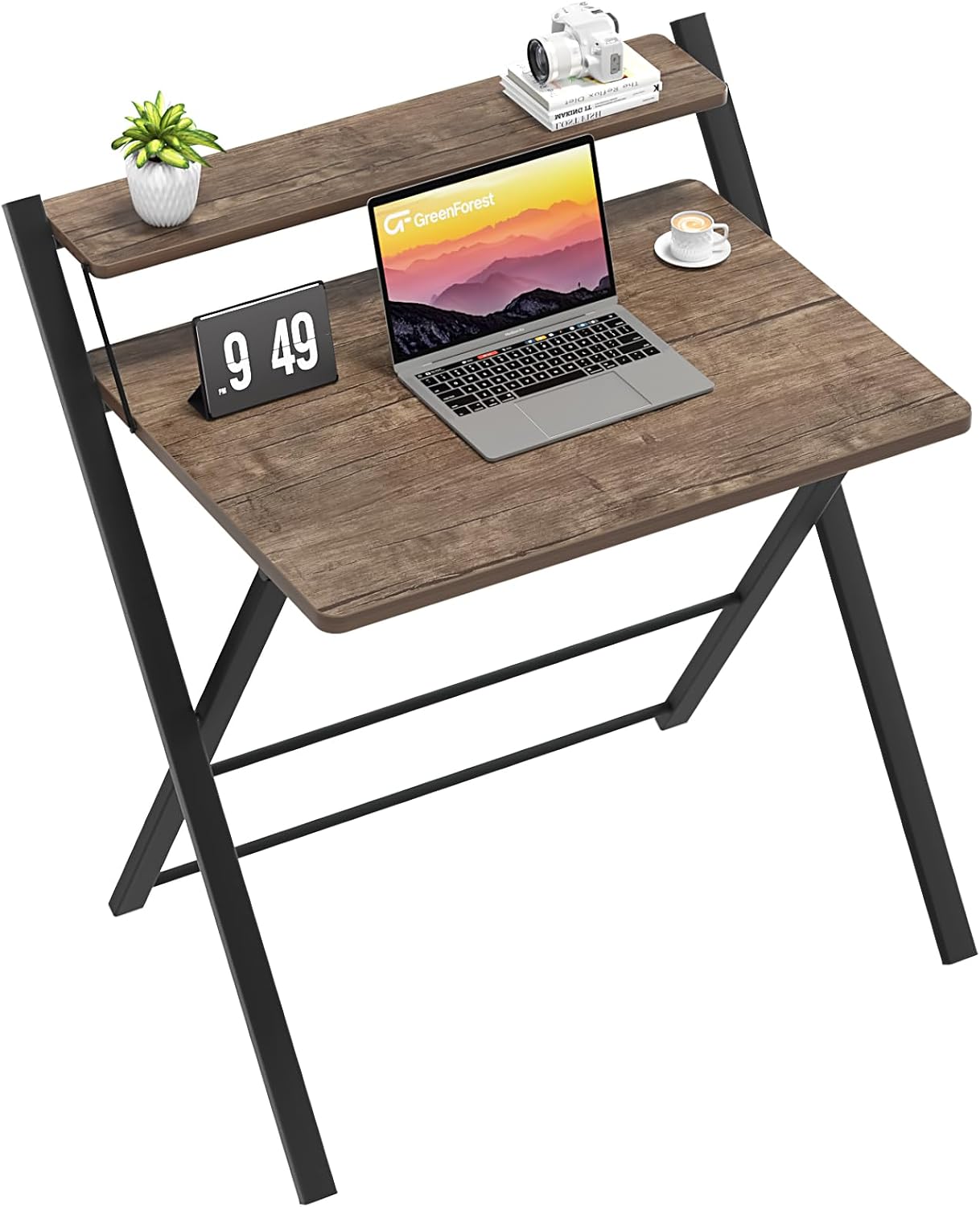 GreenForest No Assembly Folding Desk for Compact Spaces