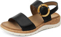 Womens Flat Sandals with Arch Support and Adjustable Straps - Comfy