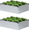 2 Pcs 431FT Galvanized Raised Garden Bed Planter - Durable Outdoor
