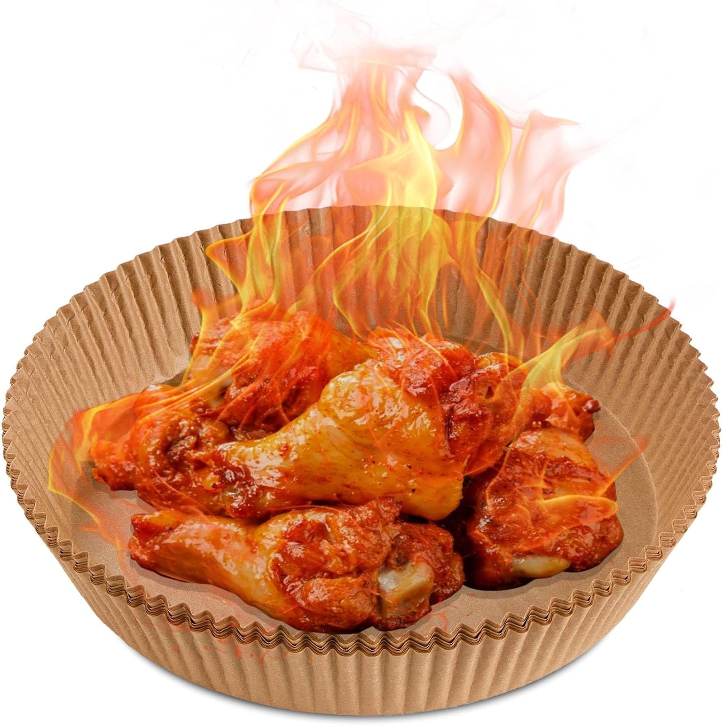250 Pcs Round Air Fryer Liners - Withstands 450F Heat