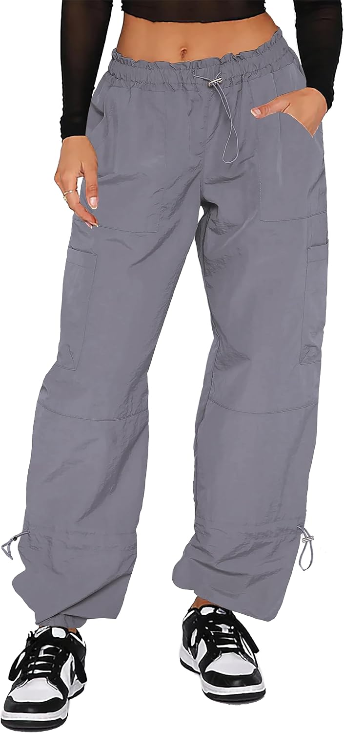 Cargo Pants for Women: Stylish Y2K Parachute Pants with Pockets