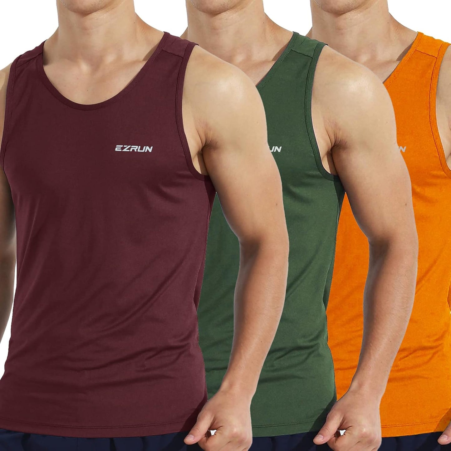 EZRUN Men's Quick Dry Sport Tank Top for Gym and Running