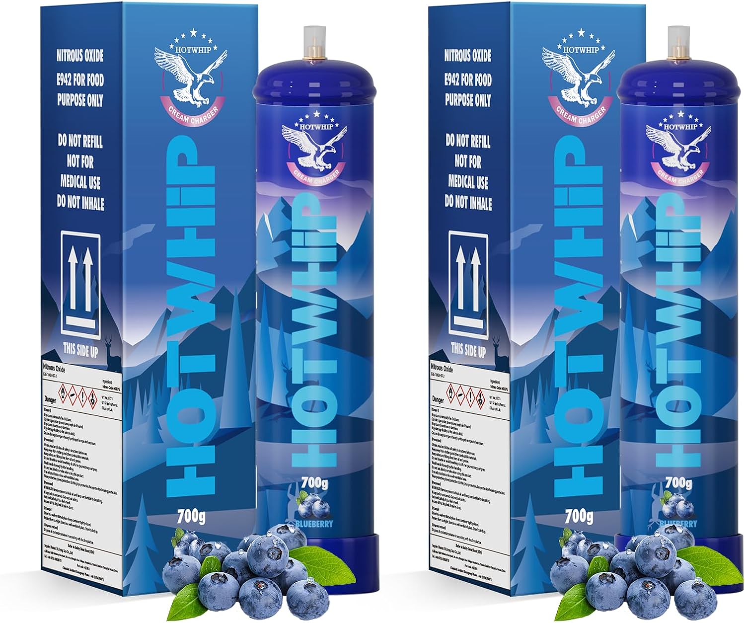 Whipped Cream Chargers 700g Blueberry Flavor for Delicious Treats