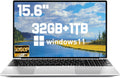 2025 Latest 15.6in Laptop Compatible with Windows 11 - 1TB SSD, 32GB