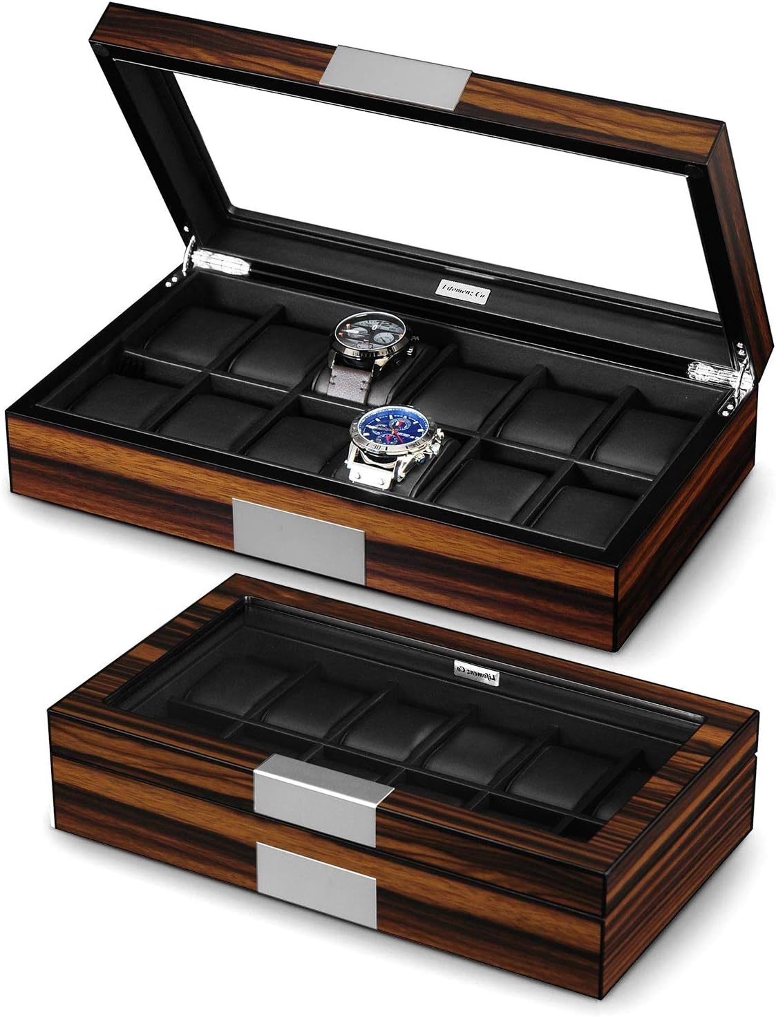 Luxury Wood Watch Box - Protects & Displays 12 Watches!