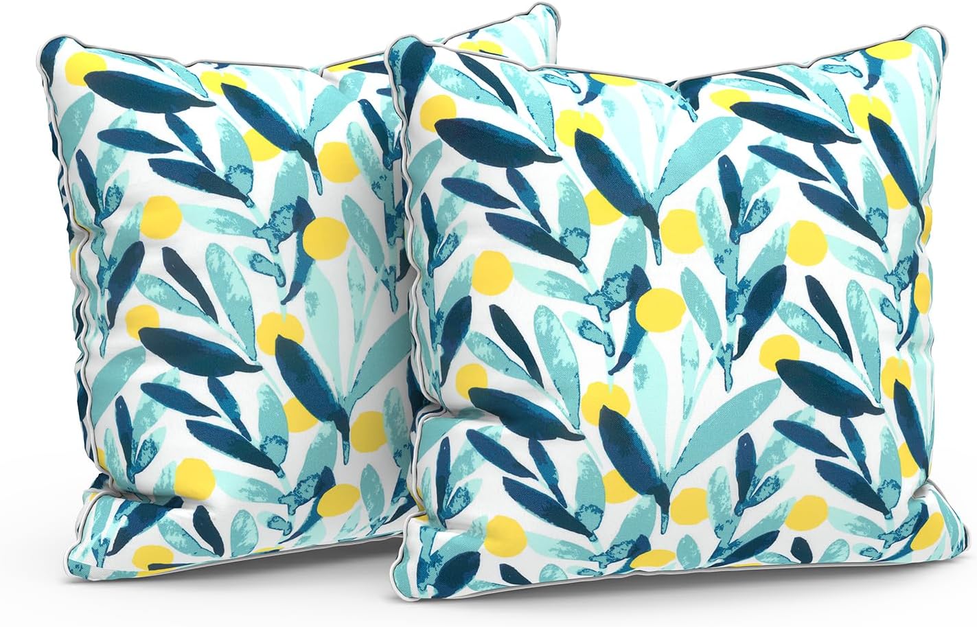 Set of 2 Waterproof Outdoor Throw Pillows for Patio Use