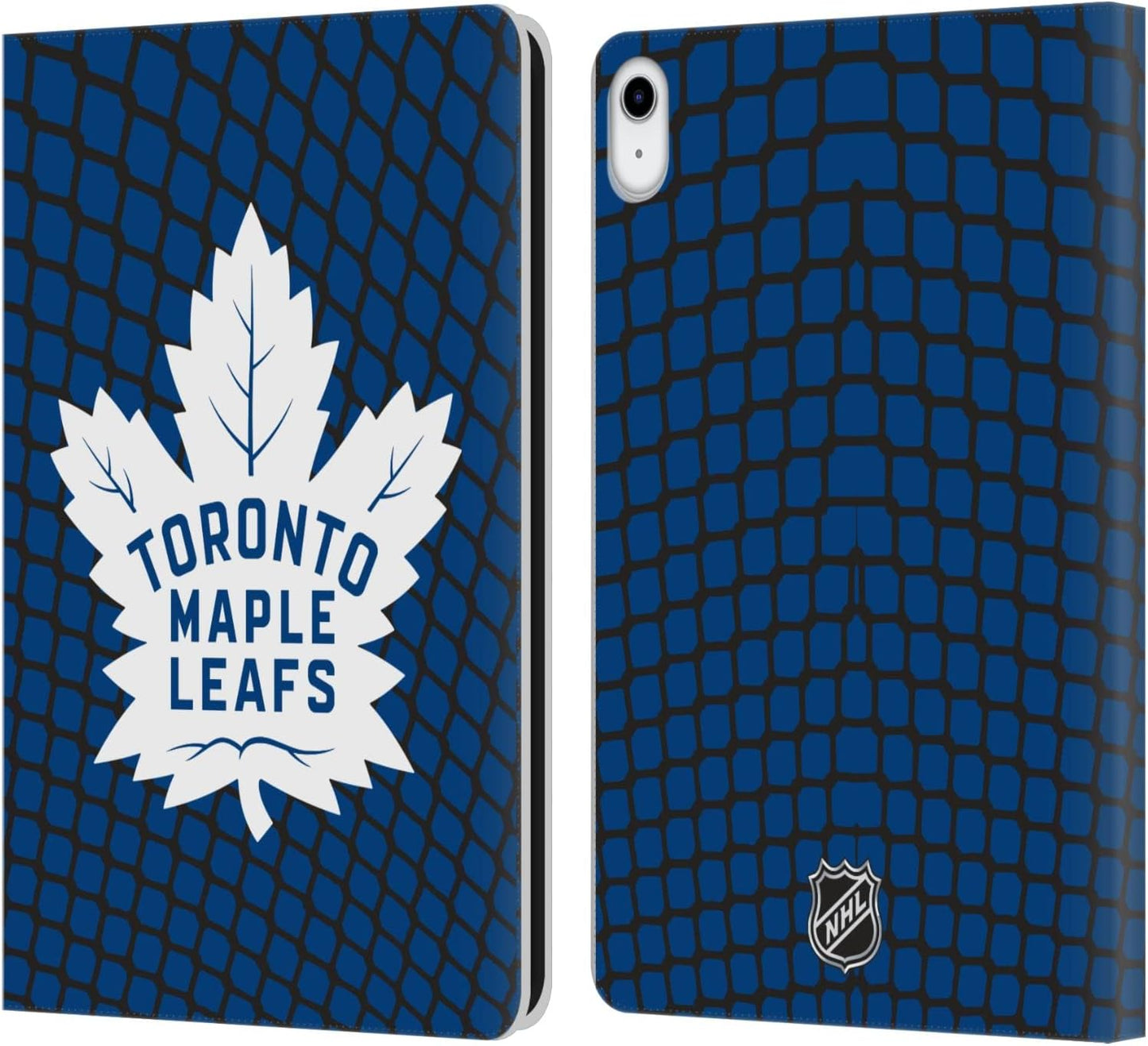 NHL Net Pattern Toronto Maple Leafs Leather Wallet Case for iPad