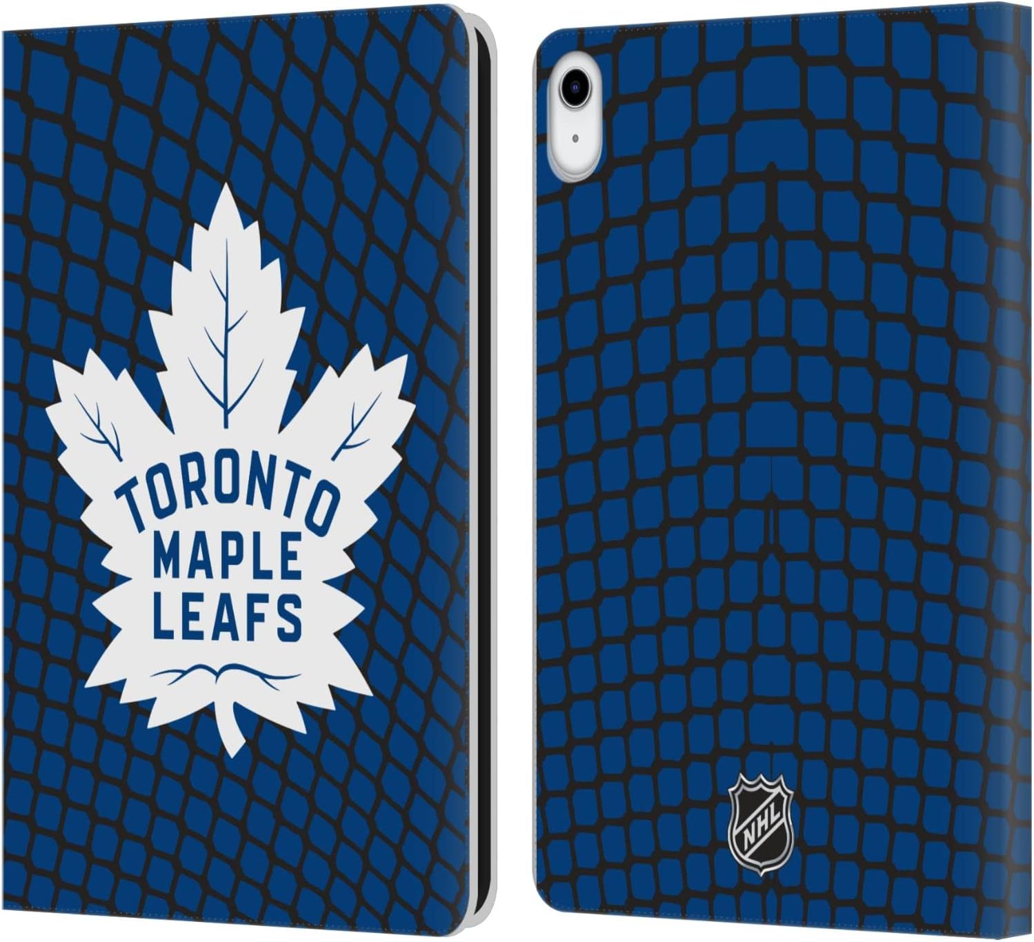 NHL Net Pattern Toronto Maple Leafs Leather Wallet Case for iPad