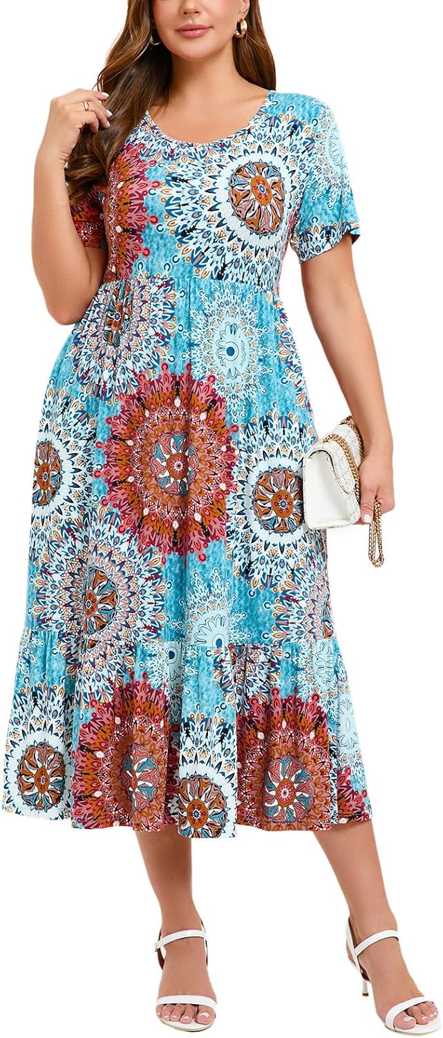 LARACE Plus Size Dresses for Women - Flowy Maxi Beach Style
