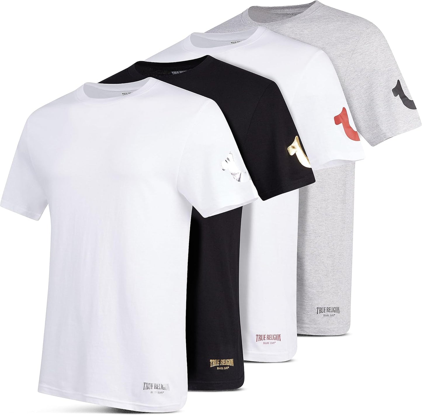True Religion Mens Undershirts 4 Pack Lightweight Cotton Comfort