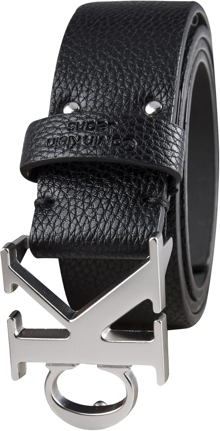Calvin Klein CK Monogram Cut Out Buckle Belt for Everyday Style