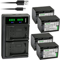 Kastar 4-Pack Battery and LTD2 USB Charger Replacement for Sony