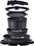 GiPP Ceramic Non Stick Pots and Pans Set - Space-Saving Nonstick
