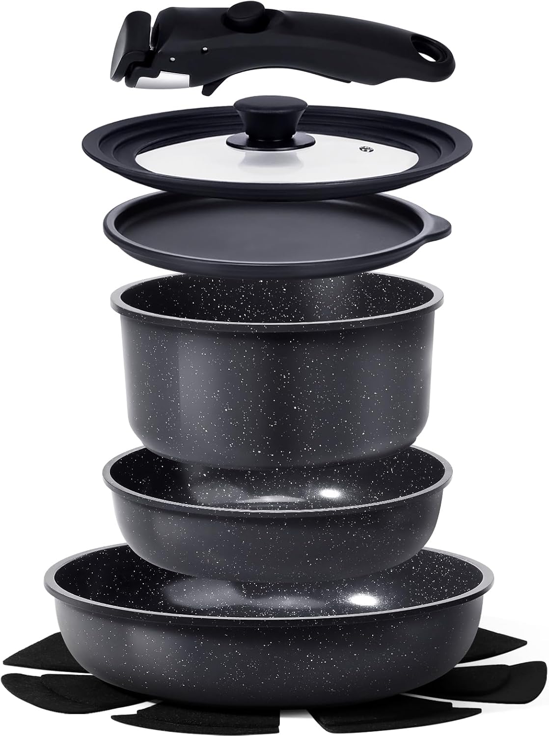 GiPP Ceramic Non Stick Pots and Pans Set for Healthy Cooking