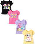 Baby Girls' and Toddler Unicorns, Butterflies Short Sleeve 4-Pack