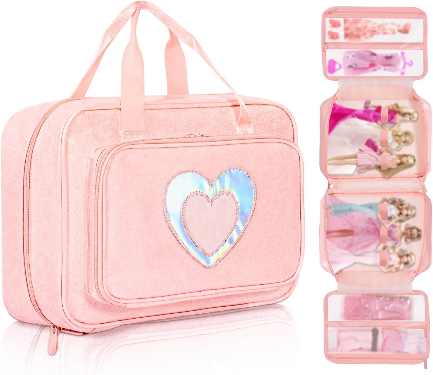 Carrying Case for Barbie Dolls 12-Inch - Stylish Storage Organizer
