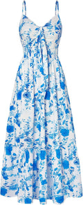Summer Maxi Dress with Floral Tie Front for Casual Beach Wear