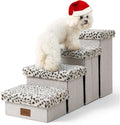 Dog Stair for Small Dogs with Storage - Foldable 4-Tier Steps