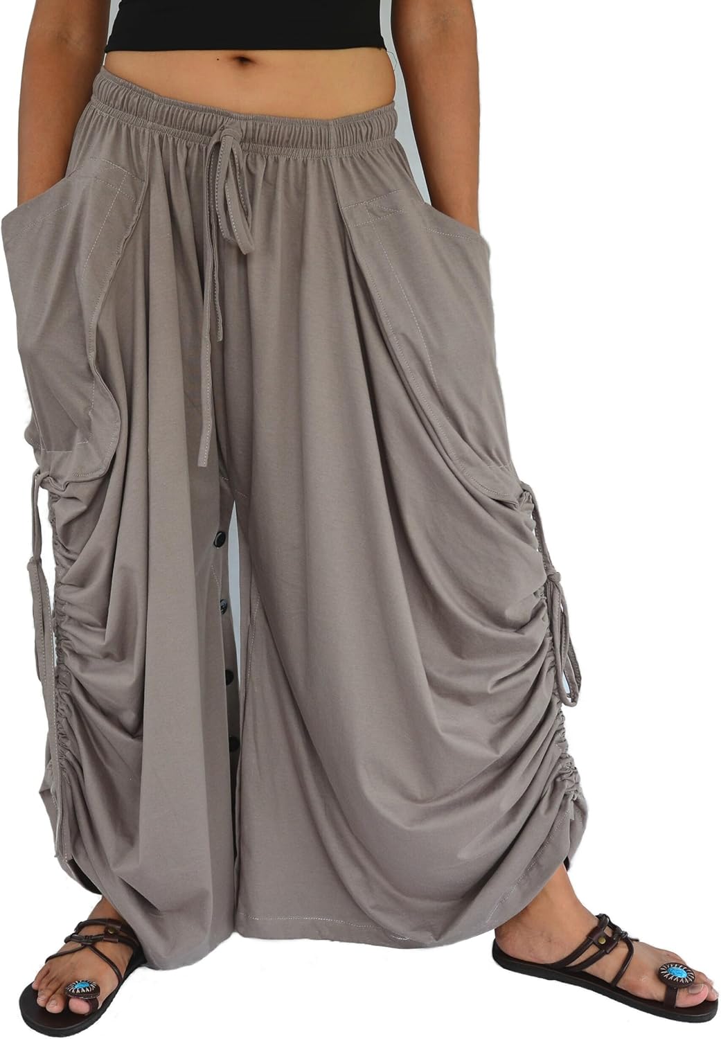 Sakoonee Women's Harem Pants Palazzo Dhoti Lounge Trousers