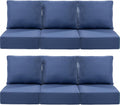 Luxury 22x24/22x25 6-Inch Outdoor Deep Seat Cushions Set of 6 - Navy