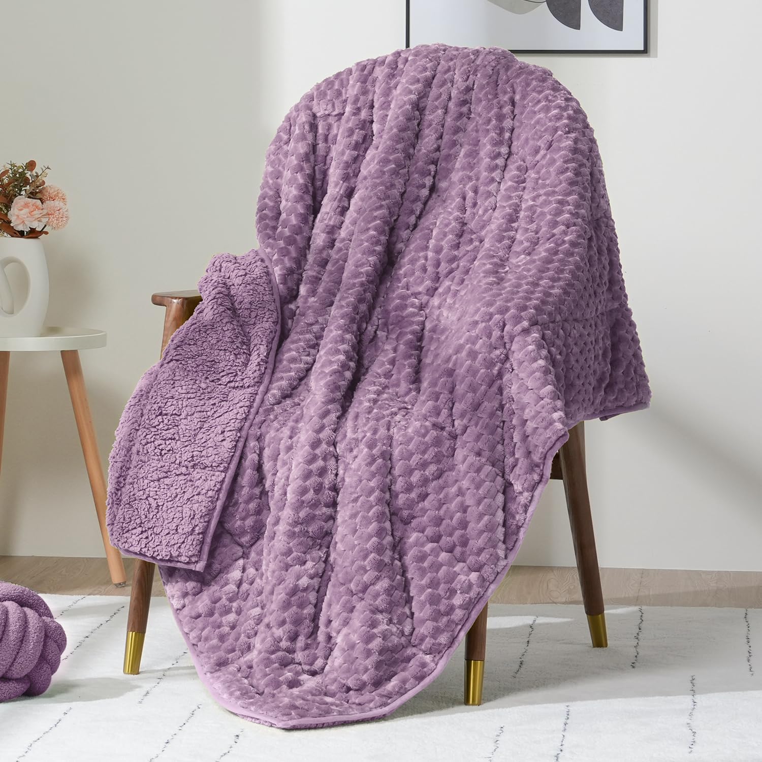 Wemore Fleece Weighted Blanket for Adults - Cozy and Soft