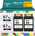 67XL Black Ink Cartridge for HP 67 - High Yield 2-Pack