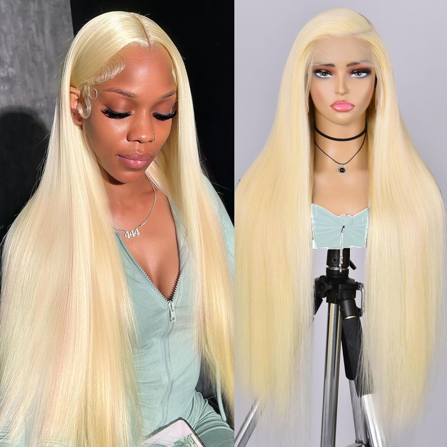 ULRICA 28 Inch Blonde Wig Human Hair Lace Front 200 Density