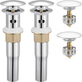 Bathroom Sink Drain with Detachable Hair Catcher Basket - Polished