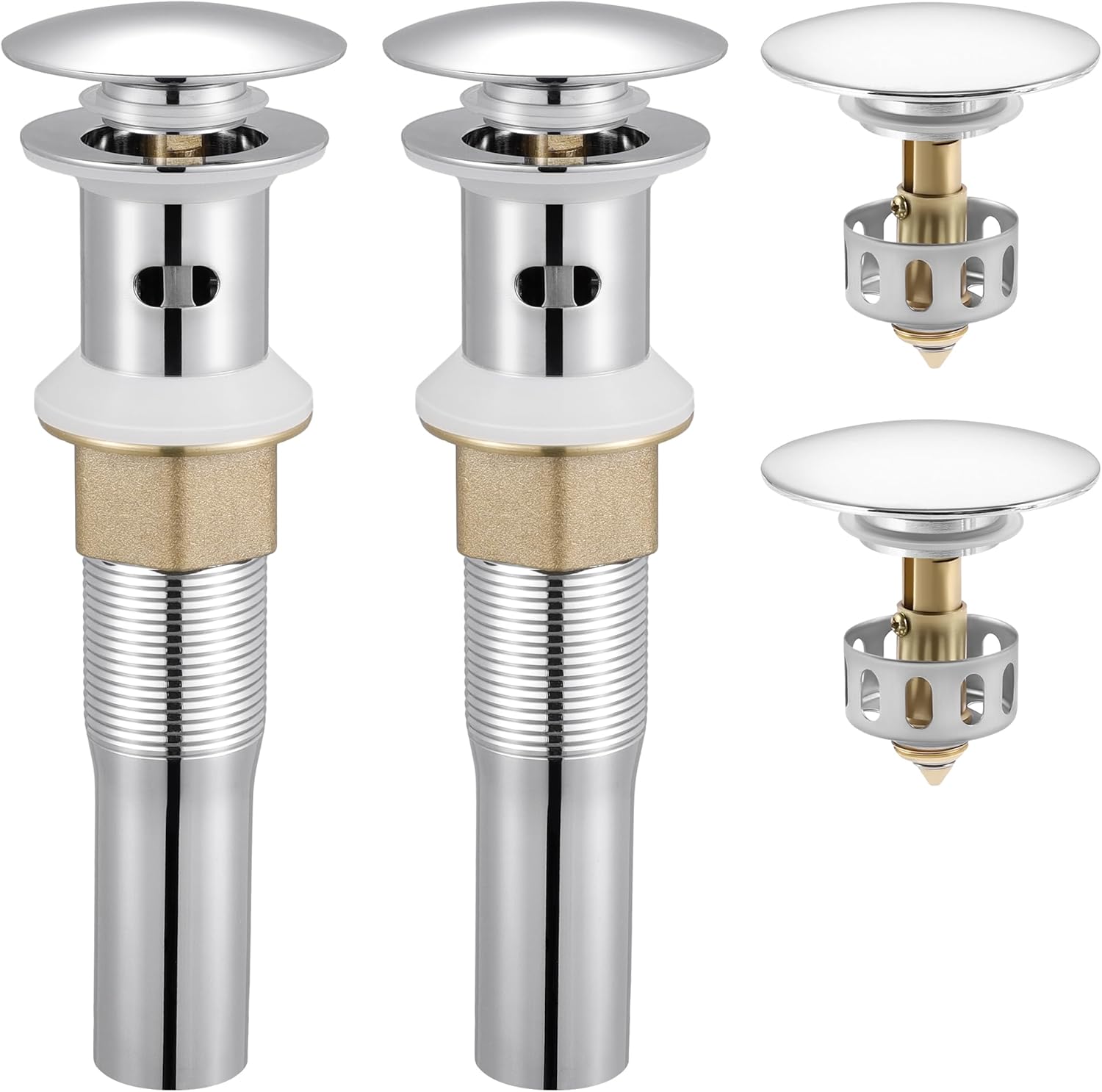 KES Bathroom Sink Drain with Detachable Hair Catcher Basket