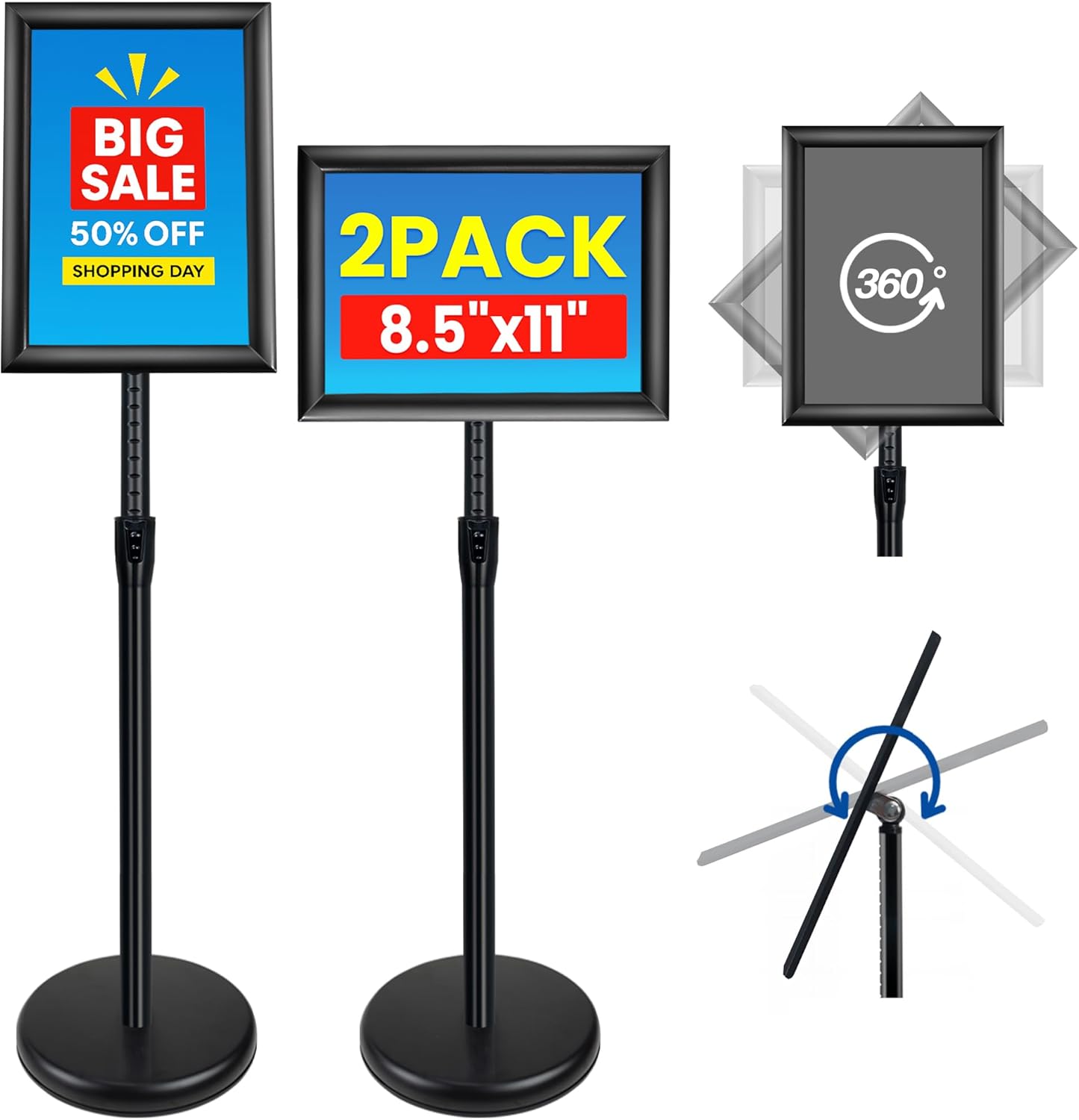 Adjustable 2Pack Sign Holder Stand for Indoor & Outdoor Use