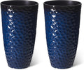 Glitzhome 23.75 in Oversized Tall Planter Set of 2 - Gradient Cobalt
