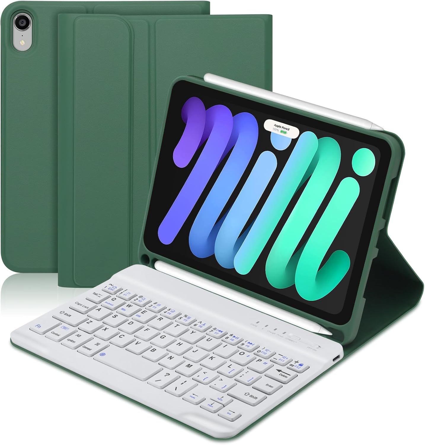 BORIYUAN iPad Mini 6 Keyboard Case with Detachable Wireless Keyboard