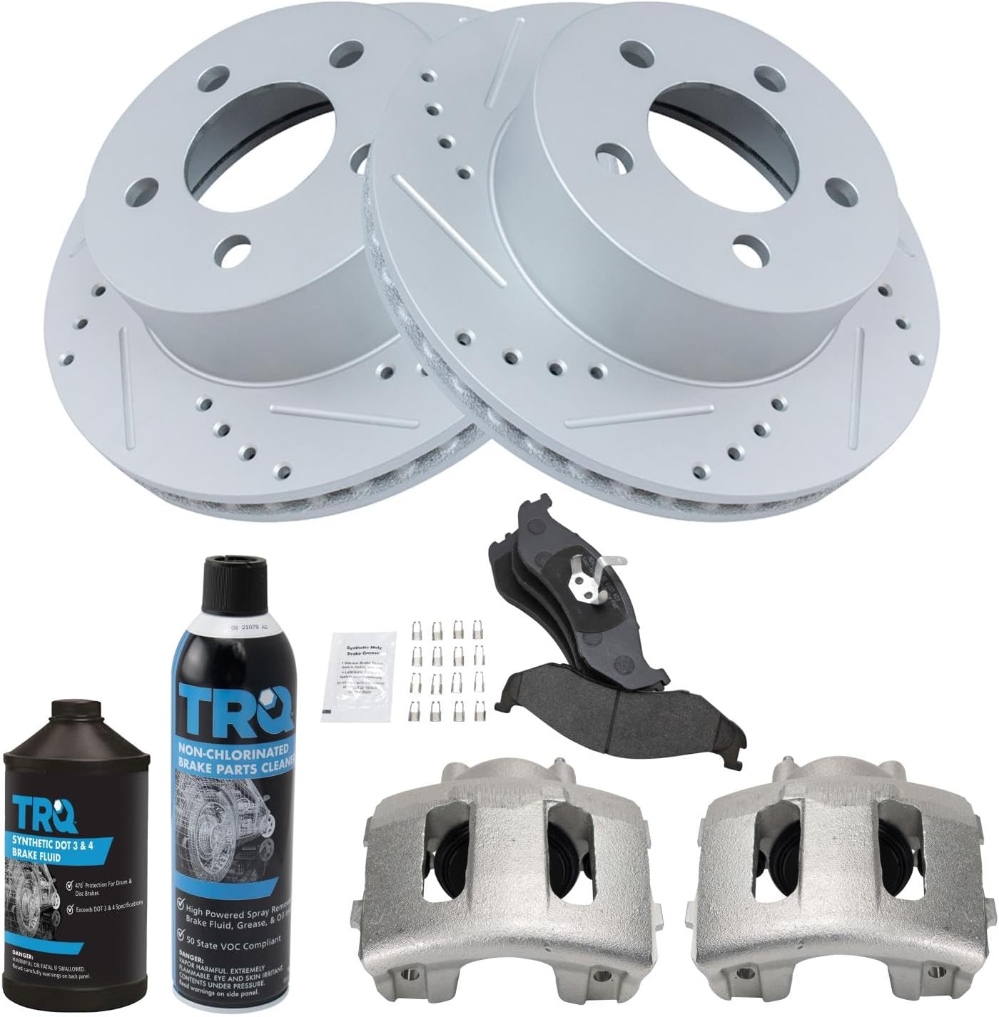 TRQ Front Performance Brake Pad & Rotor Kit for Jeep Cherokee