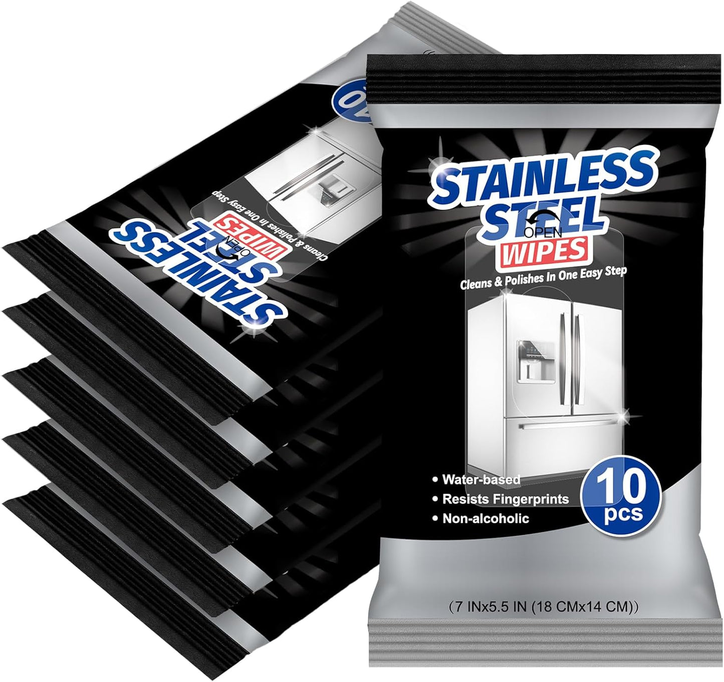 Stainless Steel Cleaner Wipes - 60 Count Pack