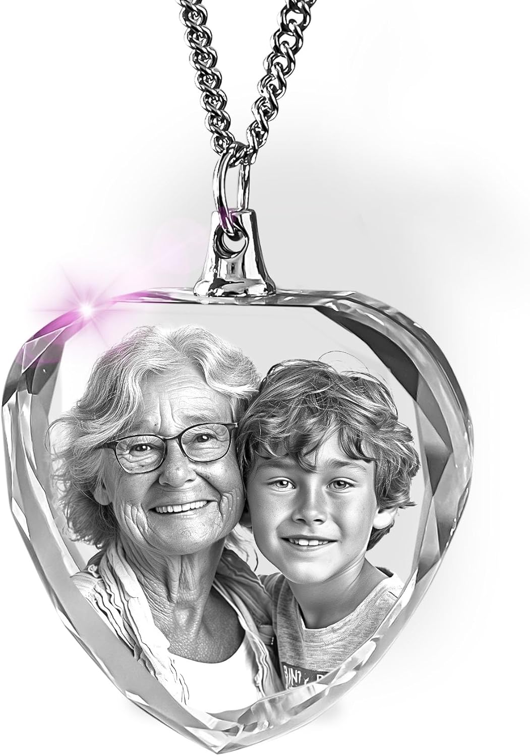 Personalized 3D Crystal Photo Necklace for Unique Christmas Gifts