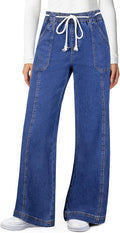 Astylish Wide Leg High Waisted Straight Jeans - Comfortable Fit