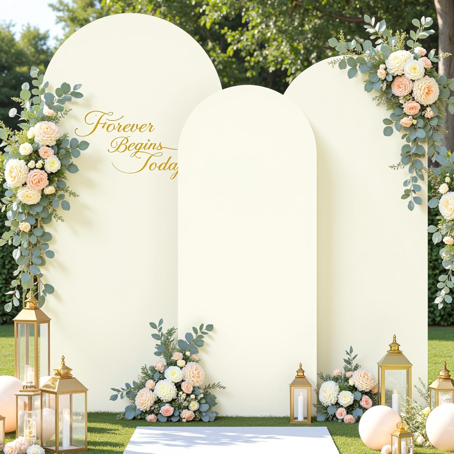 Ivory Arch Covers Set of 3 for Weddings and Events Decoration