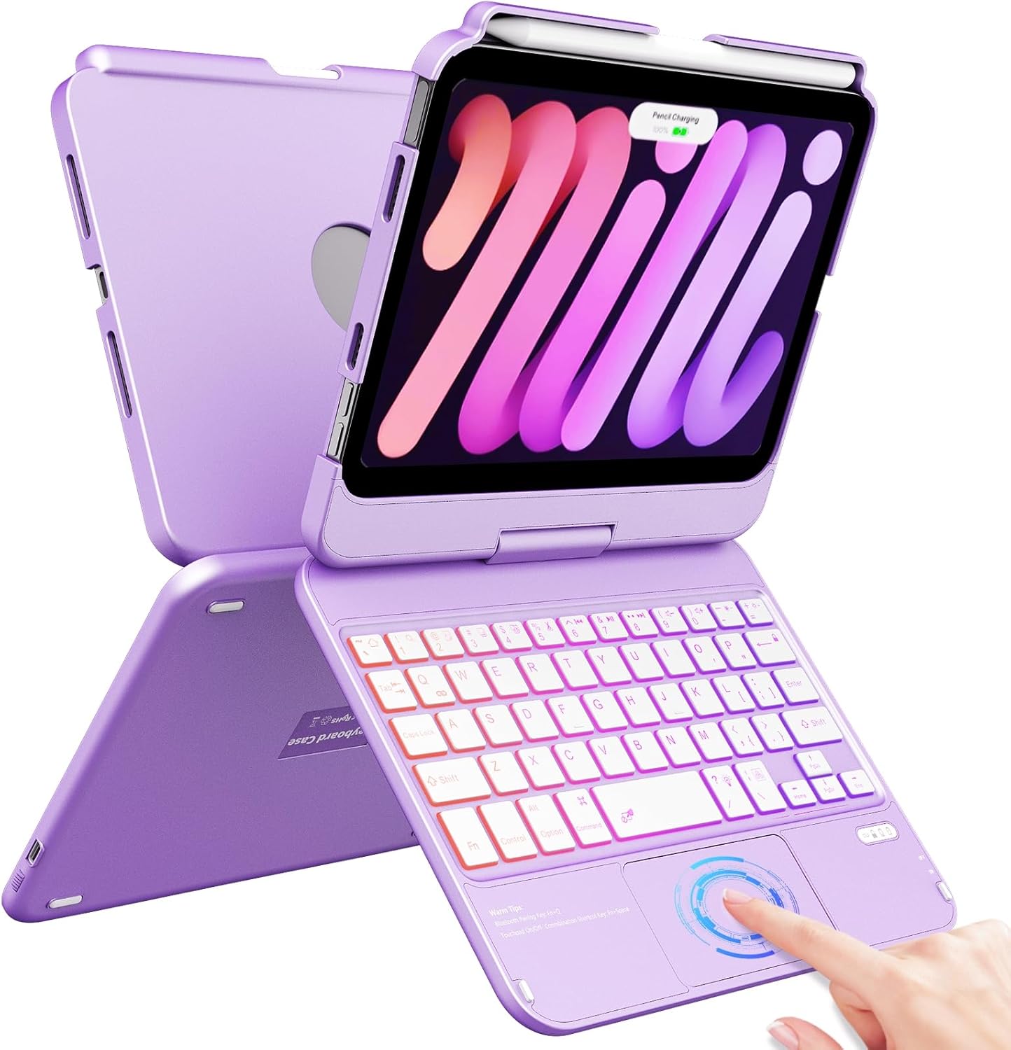 FUWANG Touchpad Keyboard Case for iPad Mini 7 & 6 with Backlight