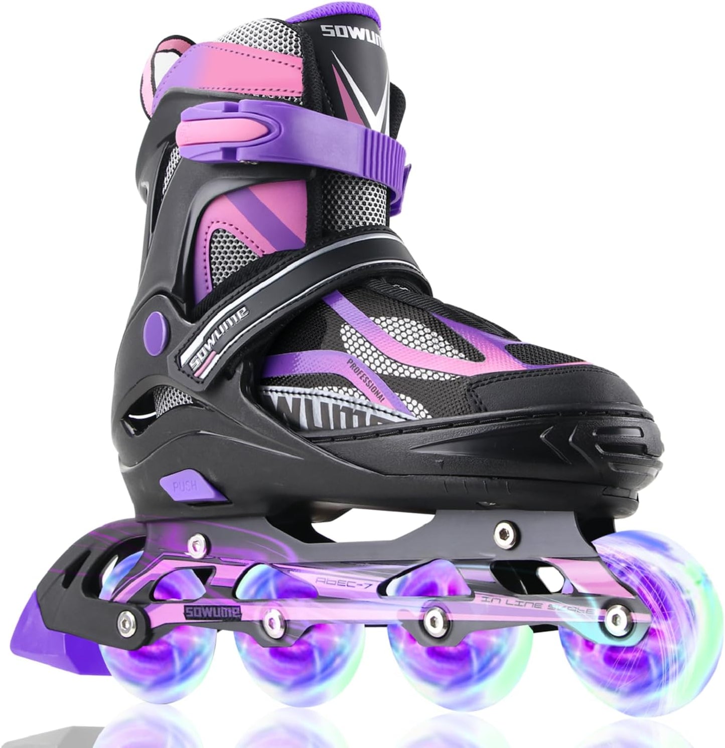 Sowume Adjustable Inline Skates for Kids with Light Up Wheels