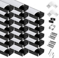 20-Pack 3.3ft U Shape Black LED Aluminum Channel System - Diffused