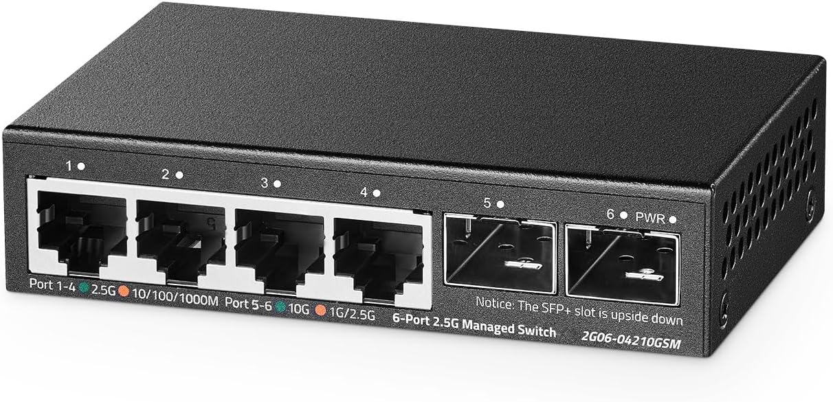 Binardat 4 Port 2.5G Web Managed Switch for High-Speed Networking
