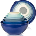 Mixing Bowl Set 12 Piece - Nesting Plastic Bowls with Lids