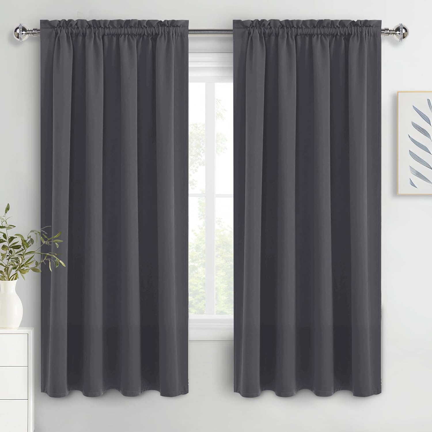 DWCN Blackout Curtains for Bedroom 72 Inch Length Set of 2