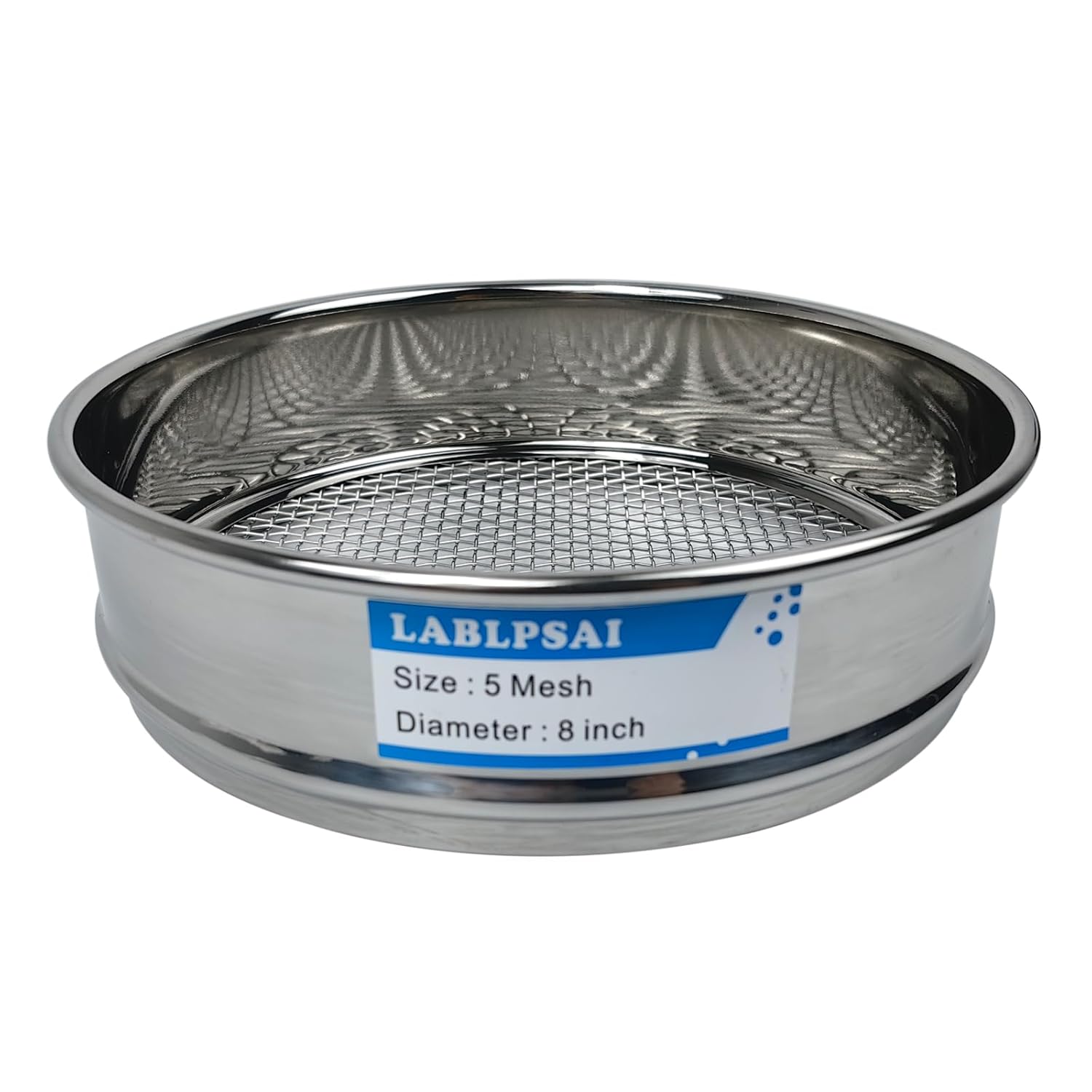 5 Mesh Lab Sieves 8in Diameter Stainless Steel for Testing Needs