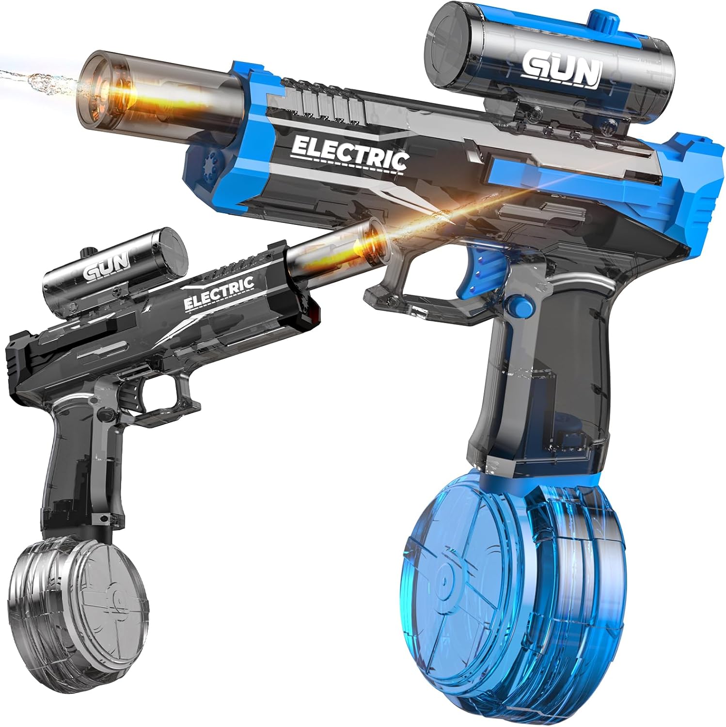 Electric Water Guns 2 Pack with LED Light for Summer Fun