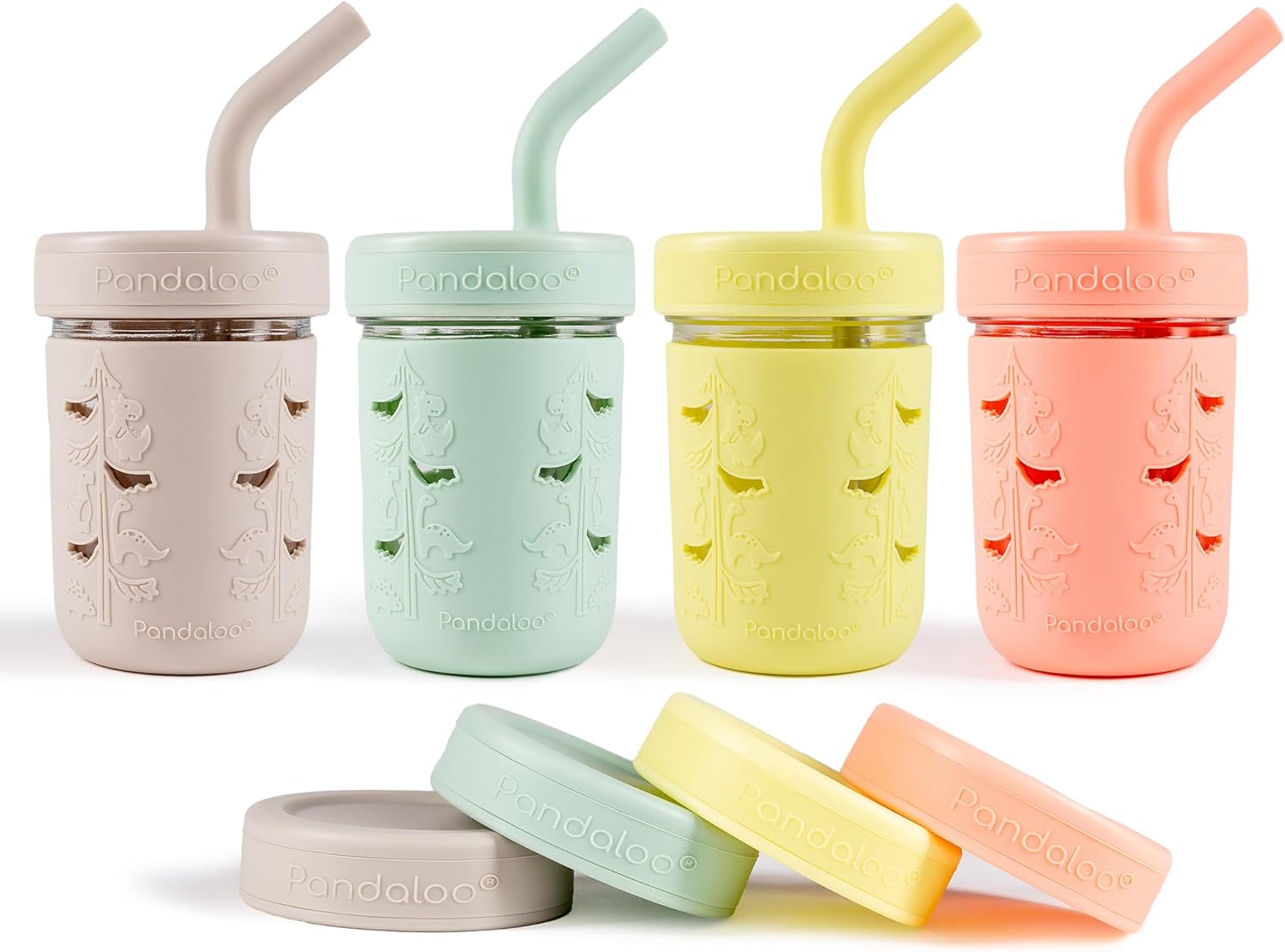 Pandaloo Mason Jar Toddler Cup - Spill-Proof Glass Tumbler
