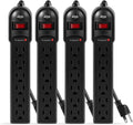 KMC 6-Outlet Surge Protector Power Strip 4-Pack - Compact Home