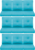Teal Patio Cushion Set 9-Piece - 22x24x4 in Memory Foam Comfort
