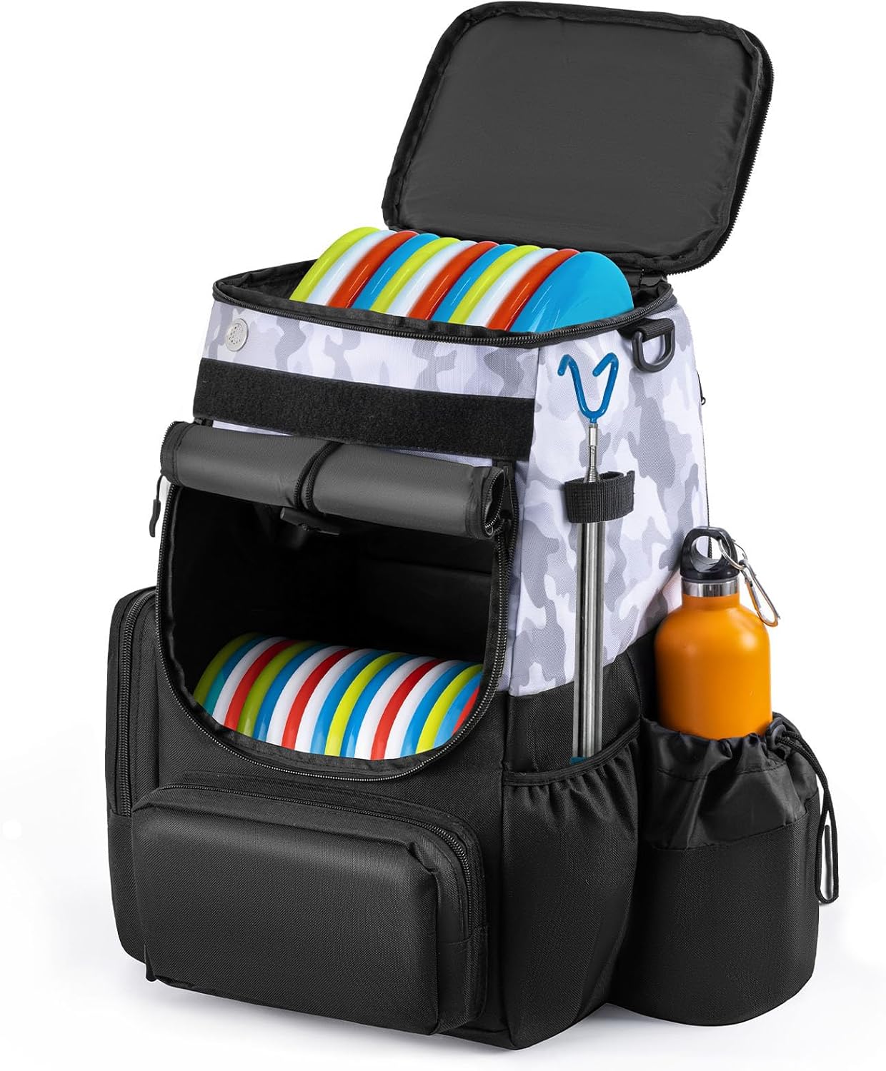 Durable Disc Golf Bag with Insulated Cooler and Multiple Pockets